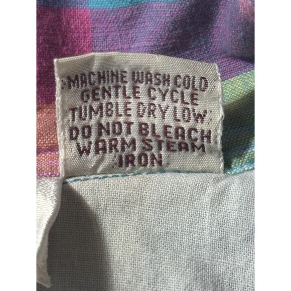 80s Pastel Plaid Blazer Womens Small Preppy Academia Pockets Coastal Grandmother - Picture 12 of 16